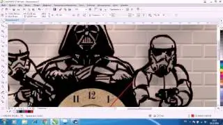 Как нарисовать эскиз часов из виниловой пластинки Часы STAR WARS в CorelDRAW . Часть первая.