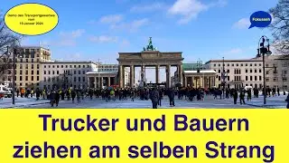 Trucker und Bauern ziehen an einem Strang
