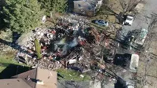 A drone's eye view of the explosion that ripped apart a Dauphin County home