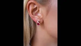 Серьги с Рубином Позолоченные 