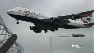 Boeing 747 oneworld landing LHR