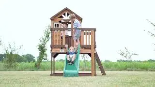 Backyard Discovery Echo Heights Cubby House with Slide