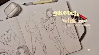 ★ SKETCH WITH ME // Sketchbook session ☆ASMR (no talking)