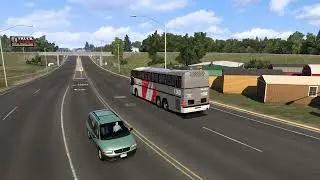 American Truck Simulator Bus trip to Thompson Falls with Marcopolo G4 1400 MB (part1)