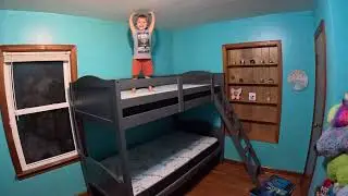 Romeos first fish tank and bunk bed 🥳