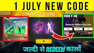 1 july new free fire limited redeem code || get exclusive skin || A K TECH STUDIO