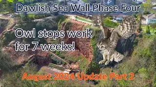 Construction Halted by Owl for 7 Weeks - Dawlish Sea Wall Phase Four August 2024 Part 2