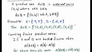 Counting Elements, Product Sets, Partitions