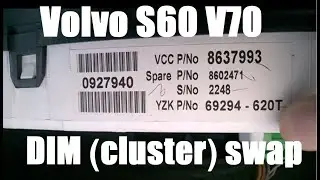 Volvo S60 V70 XC70  DIM Swap Numbers 2002-2003  (Instrument panel)