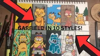 DRAWING GARFIELD IN 10 DIFFERENT STYLES! (Style Swap Challenge)