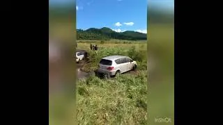 Подтопленная дорога в Закаменском районе
