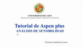 ASPEN PLUS Análisis de sensibilidad