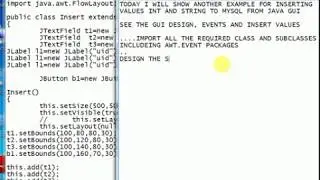 java program insert data from GUI(swing) into database(example-ii)