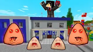 Surrounded by MONSTER EVIL POU in Minecraft! - Part 2