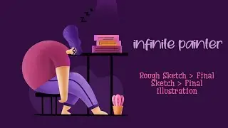 Sketch to Illustration #shorts on Infinite Painter: Character #digitalart