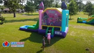 360° Video Trolls Bounce House Combo Wet Dry Water Slide | Move the Camera in 360°