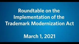 Roundtable on the implementation of the Trademark Modernization Act