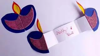 DIY Easy Diwali Greetings Card | Hand Make Diwali Card Making | How To Make Card For Diwali |