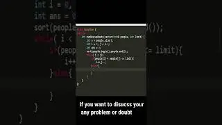 Boats to save people || leetcode 881 || #problem solving #cleardoubel #coding #DSA