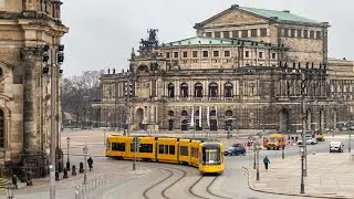 Tram test run through Dresden (NGT DX DD)