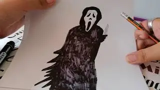 Как нарисовать Призрачное Лицо (Крик)