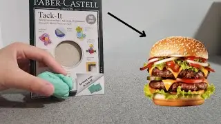 making a burger out of Blu-tack