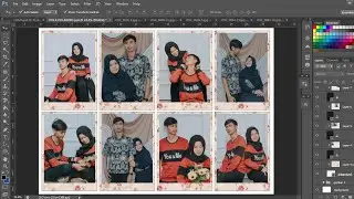 cara membuat desain pola poto polaroid bingkai bergambar