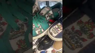 Кроссовки Gucci, Dolce & Gabbana,  оригинальный принт-узор, текстиль и кожа. Цена 7290 р.
