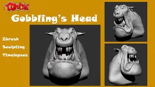 3d modeling - Gobbling's Head Sculpting Zbrush Timelapse