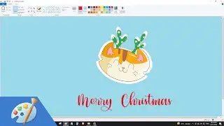 Merry Christmas Everyone | Draw Cute Christmas Cat on MS Paint