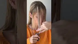 Cutting curtain bangs at home #bangs #curtainbangtutorial #hairtutorial