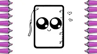 How to draw a cute ruler step by step