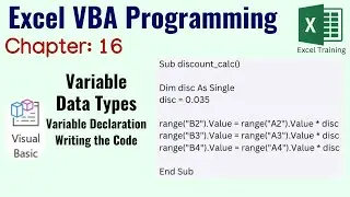 Variables in VBA | Variable Data Types | Excel VBA Programming(Chapter 16)