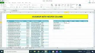 VLOOK UP WITH HELPER COLUMN | VLOOKUP with two lookup Values | Multiple Criteria  Lookup #exceltips