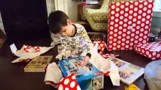Connor opening Playmobil Ambulance 2015