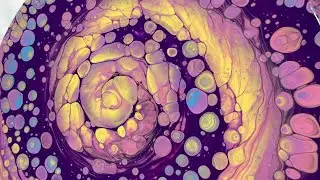 (540) Fibonacci Spiral Straight Pour- Cells No Silicone -  Acrylic Paint Pouring - Fluid Art