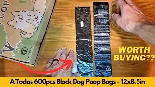 AiTodos 600pcs Black Dog Poop Bags 12x8 5in | Worth Buying?