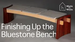 Art Furniture:  Furniture Artist Finishing Up the Bluestone Bench