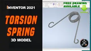 Torsion spring CAD tutorial | Inventor Professional 2021 | Beginner exercise