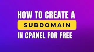 How to create a Subdomain and Install Wordpress - Create a Subdomain for Free in cPanel