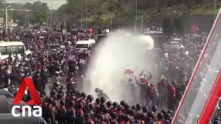 Myanmar coup: Police fire water cannon at protesters in Naypyidaw