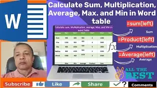 How to calculate sum, multiplication, Average, Max. Min) in Microsoft Word Table as Excel