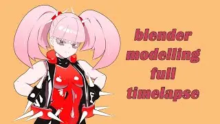 Blender Modelling Full Timelapse: pink girl
