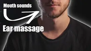 Mouth sounds + Ear massage ASMR - Slovak, English whispering -