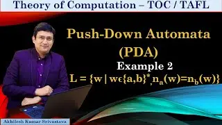 PDA - Push Down Automata || Example 2 || no of (a)=no of (b)