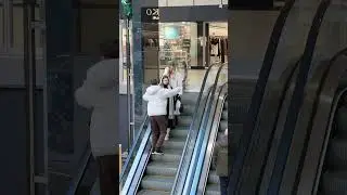 Stranger Reacts to Our Escalator Prank 😱 #shorts #viral
