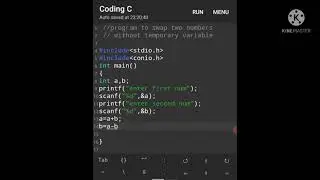 youtube shorts-program to swap two numbers without third variable