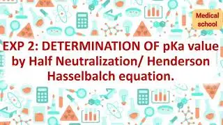 Determination of pKa value by Half Neutralization/ Henderson Hasselbalch equation.