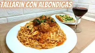 TALLARIN CON ALBONDIGAS FACIL Y RAPIDO