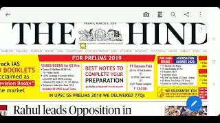 The Hindu Newspaper II 8th March 2k19